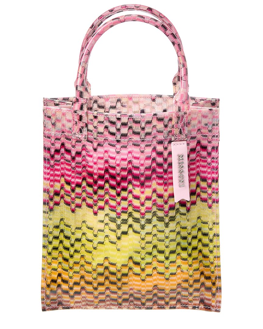 M Missoni Vinyl Tote In Pink