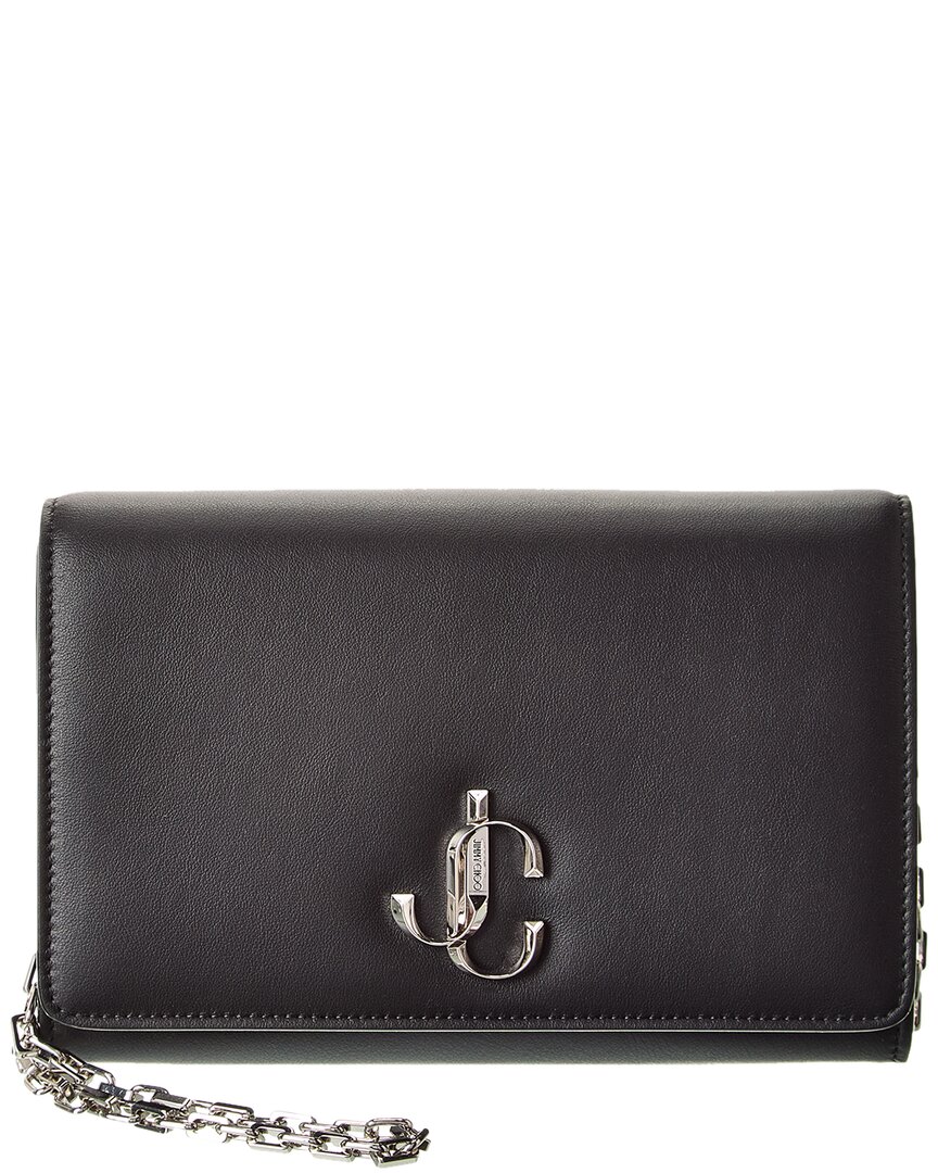 Jimmy Choo Varenne Leather Shoulder Bag In Black