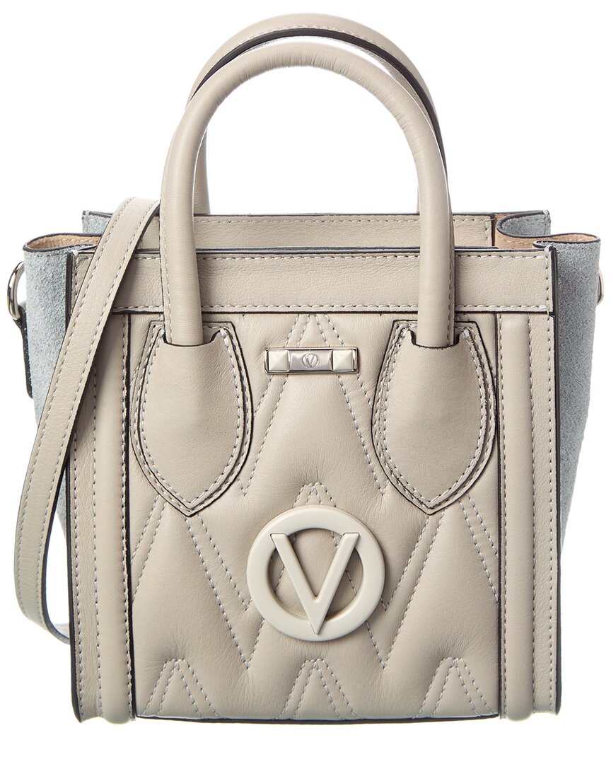 Valentino By Mario Valentino Eva Diamond Leather Tote In Grey