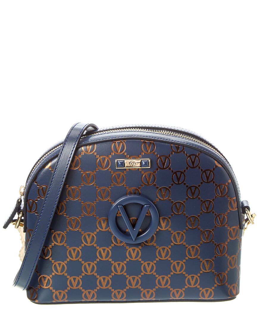 Valentino By Mario Valentino Diana Monogram Leather Crossbody In Blue