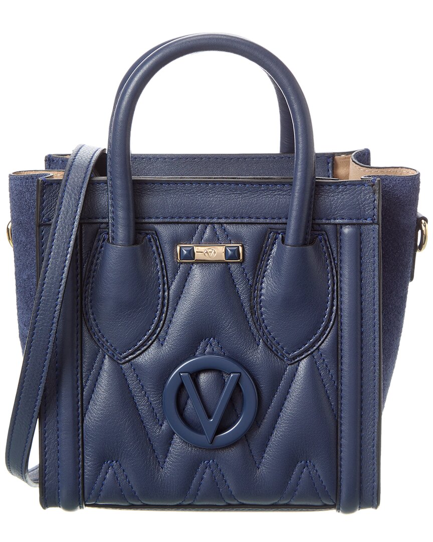 Valentino By Mario Valentino Eva Diamond Leather Tote In Blue