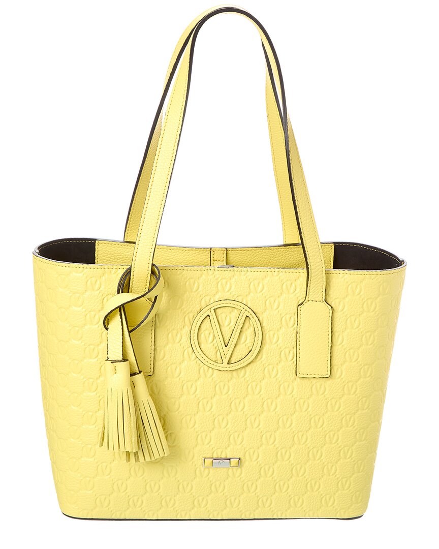 Valentino By Mario Valentino Prince Medallion Leather Tote In Yellow