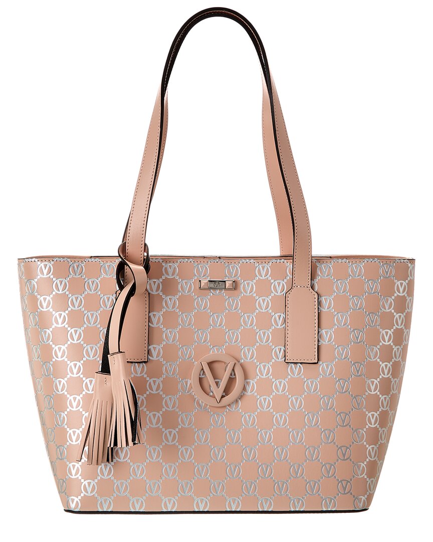 Valentino By Mario Valentino Prince Monogram Leather Tote In Pink