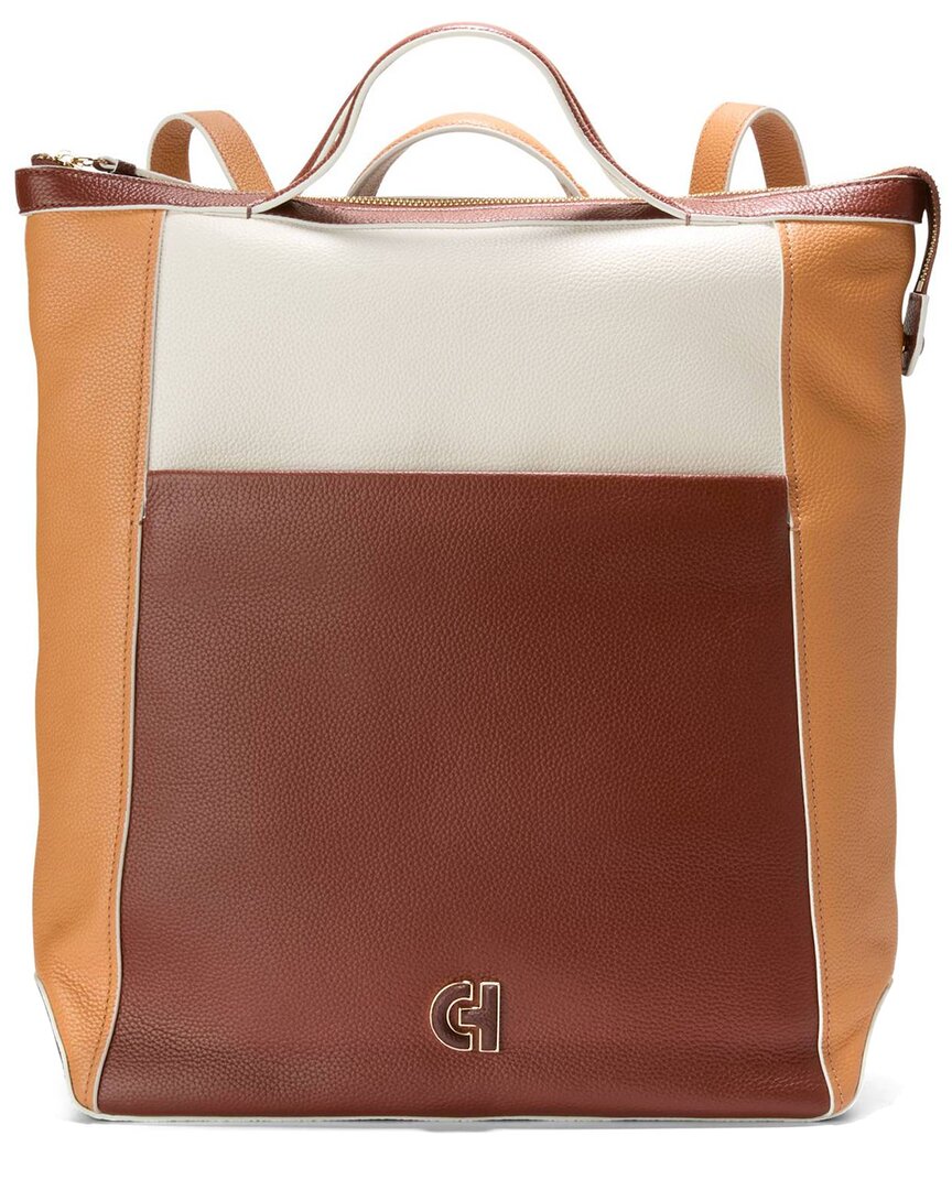 Cole Haan Grand Ambition Large Leather Backpack In Brown