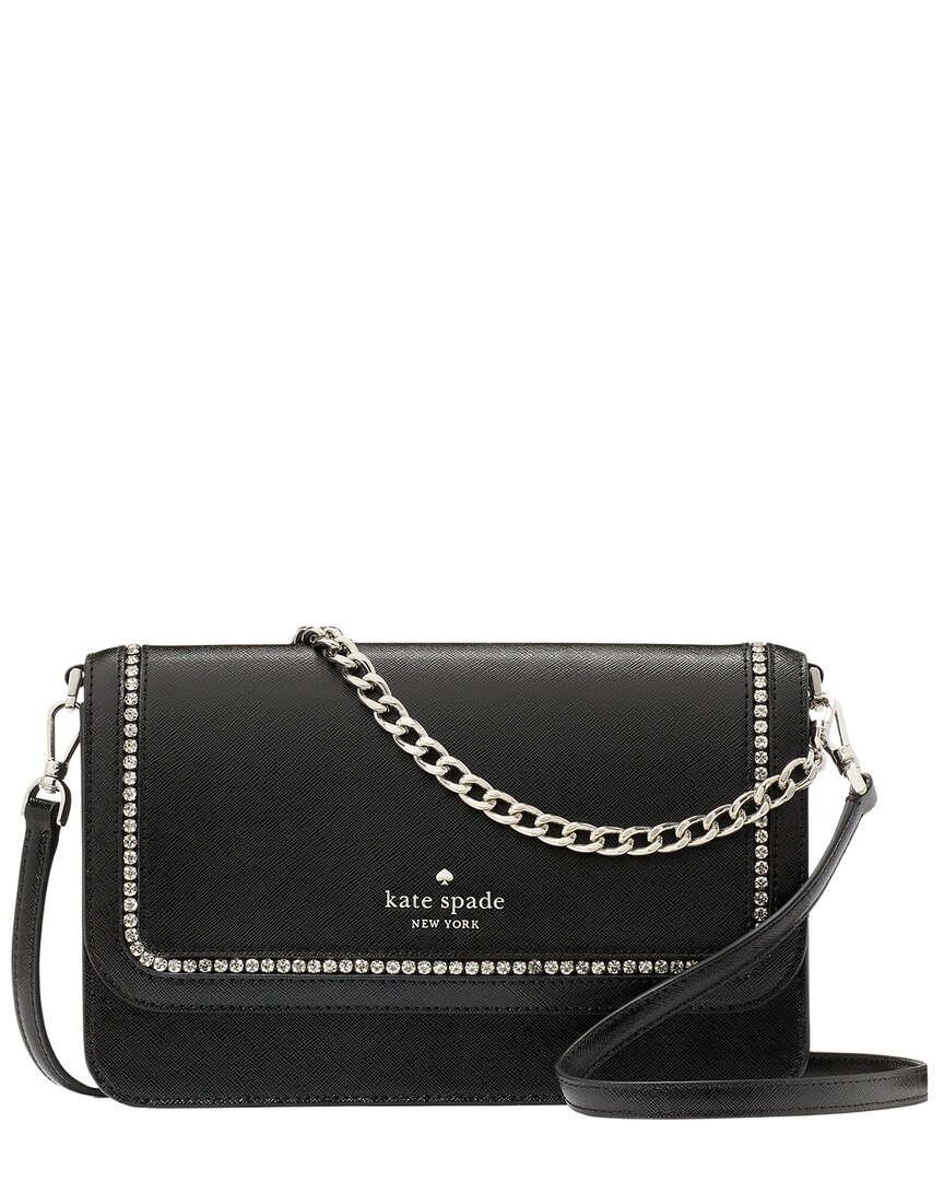 Kate Spade New York Madison Willow Medium Flap Convertible Leather Crossbody In Black