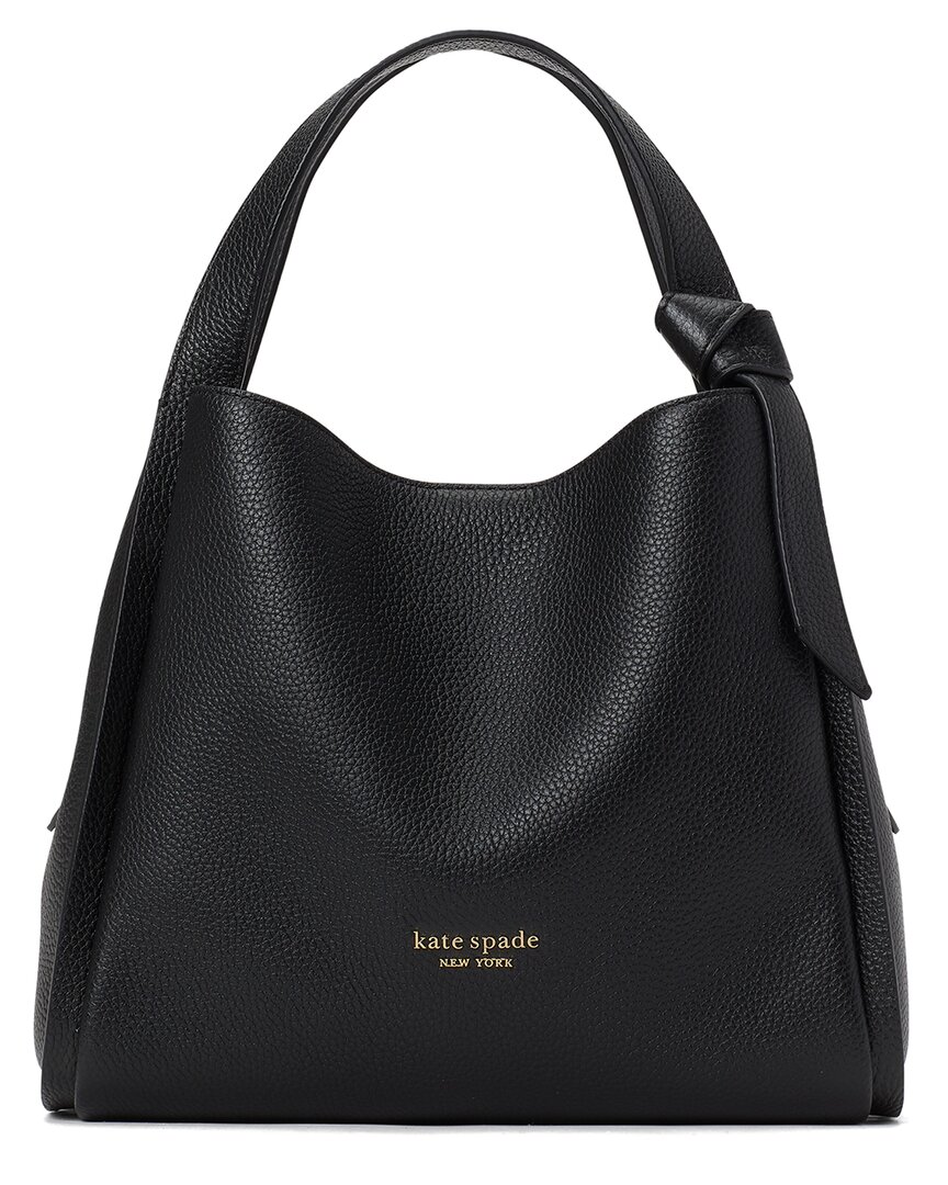 Kate Spade New York Knott Medium Pebbled Leather Crossbody In Black