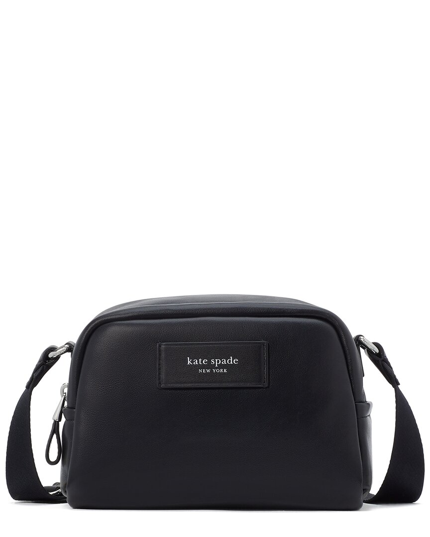 Kate Spade New York Puffed Smooth Small Leather Crossbody In Black