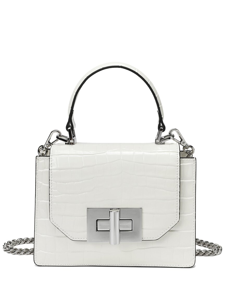 TIFFANY & FRED PARIS TIFFANY & FRED PARIS CROC-EMBOSSED PATENT SATCHEL