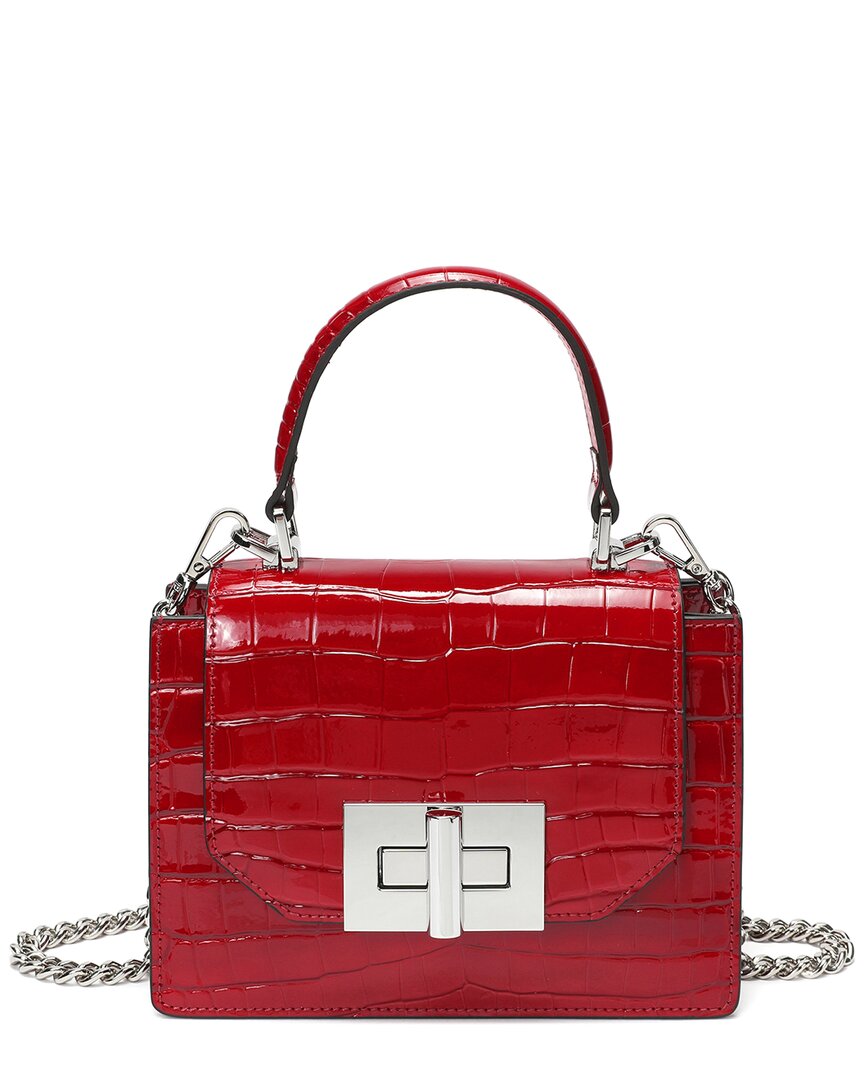 TIFFANY & FRED PARIS TIFFANY & FRED PARIS CROC-EMBOSSED PATENT SATCHEL