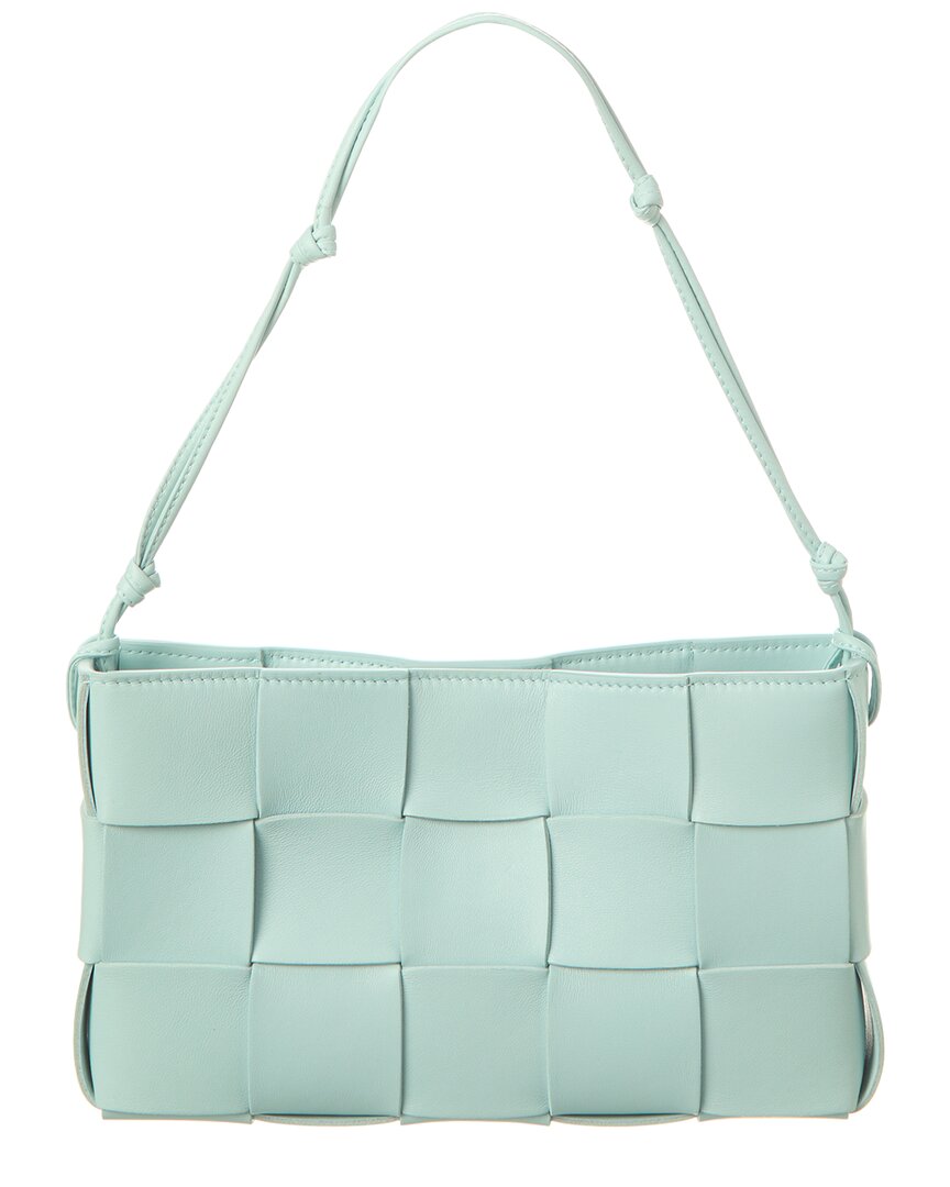 Bottega Veneta Cassette Mini Intreccio Leather Shoulder Bag In Blue