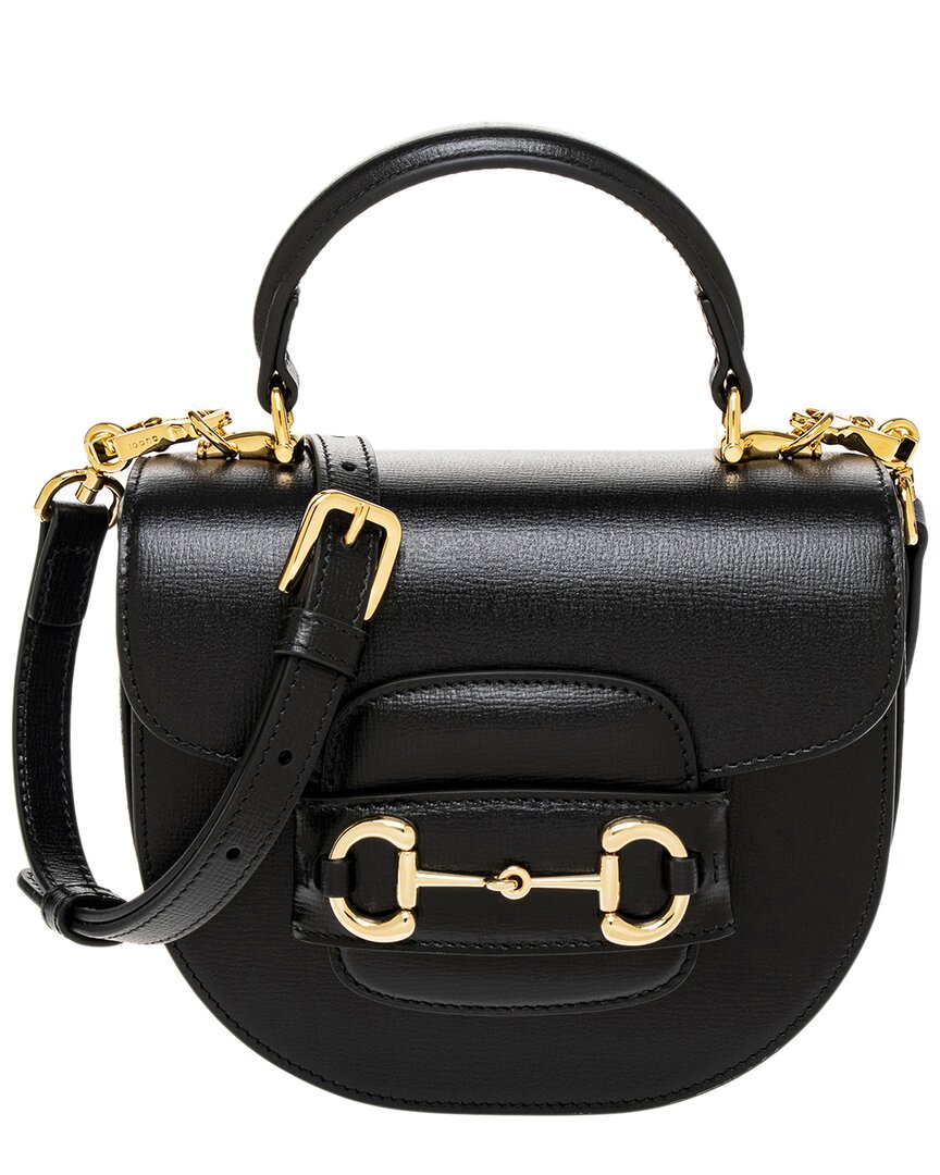 Gucci Elegant Mini Horsebit Handbag 18x15x6.5 Cm In Black