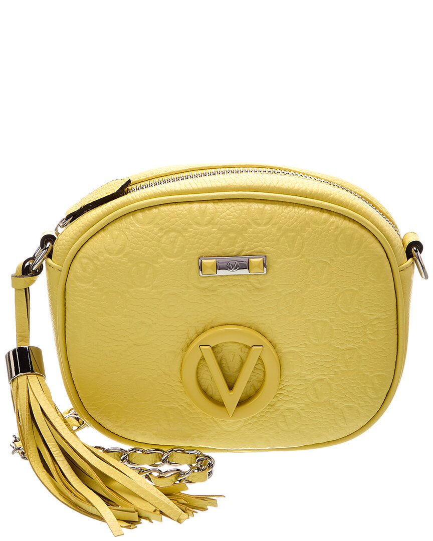 Valentino By Mario Valentino Nina Dollaro Monogram Leather Crossbody In Yellow