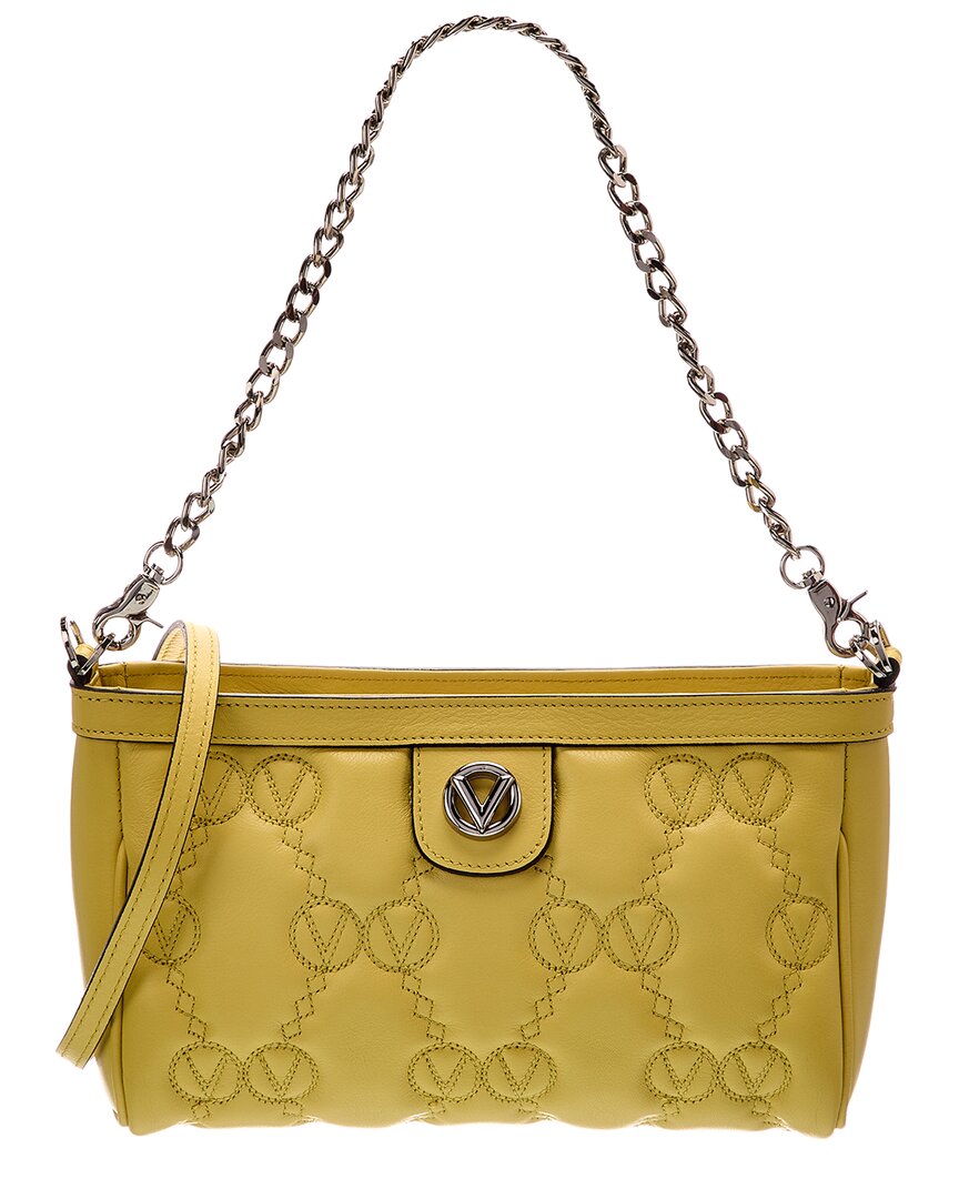 Valentino By Mario Valentino Celia Monogram Leather Satchel In Yellow