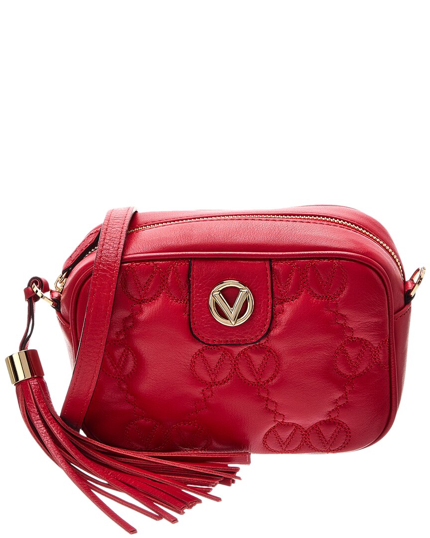Valentino By Mario Valentino Amel Monogram Leather Crossbody In Red