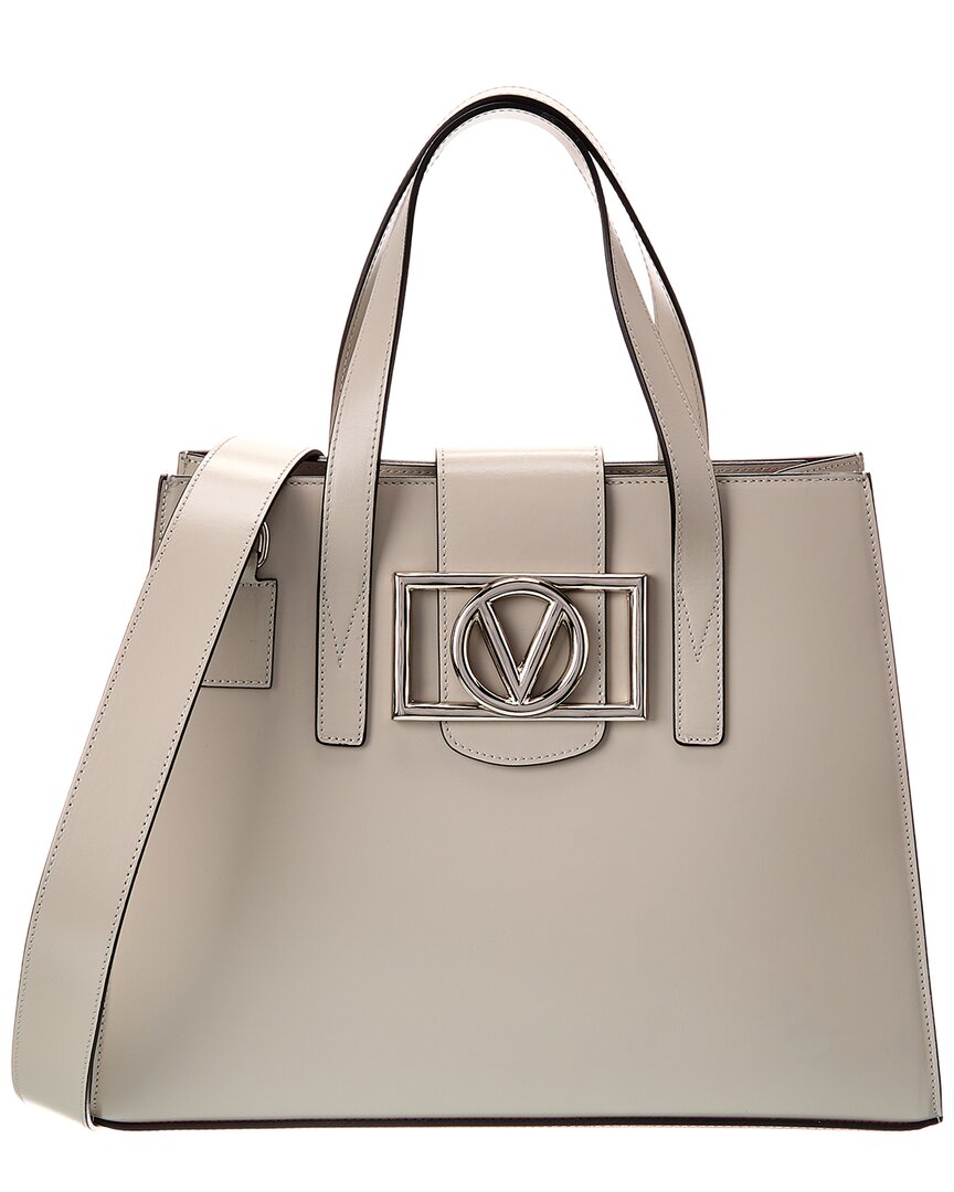 Valentino By Mario Valentino Noelle Super V Leather Tote In Grey