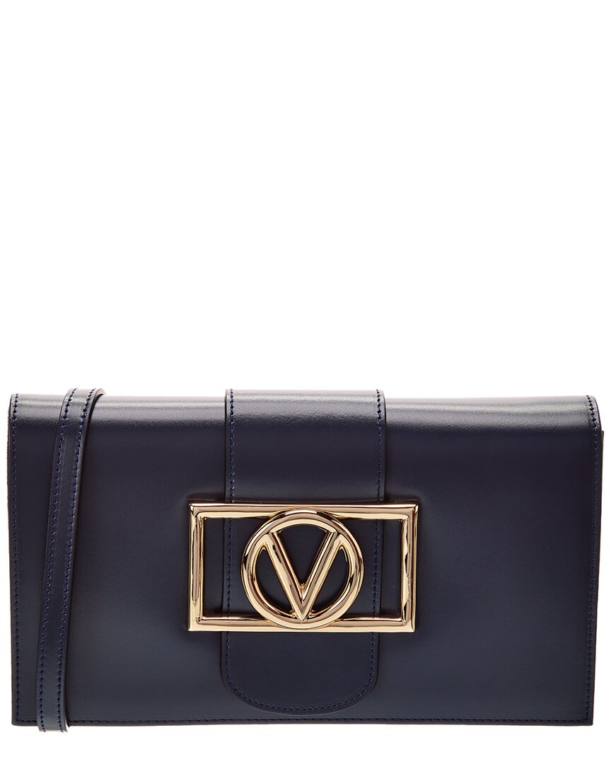 Valentino By Mario Valentino Cady Super V Leather Shoulder Bag In Blue