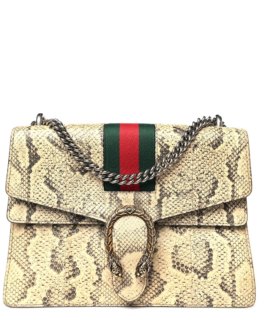 Gucci Natural Snakeskin Web Medium Dionysus Shoulder Bag (authentic Pre-loved)