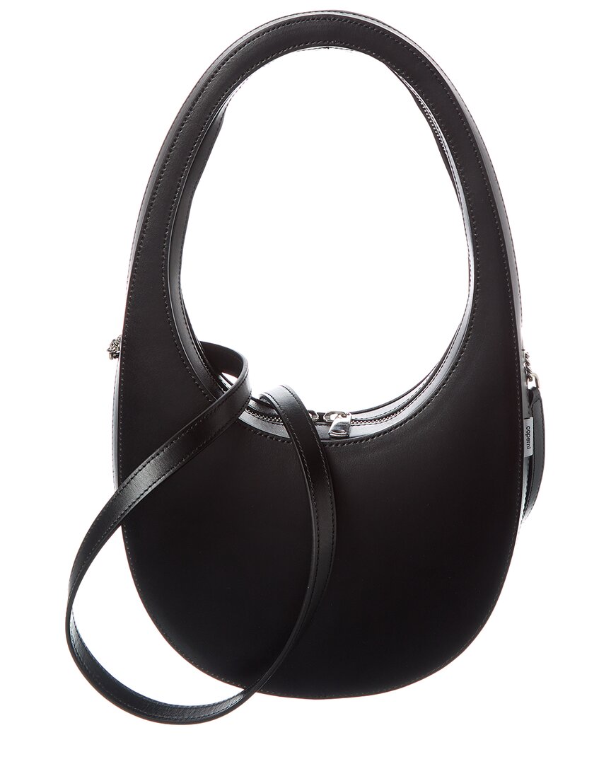 Shop Coperni Swipe Leather Hobo Bag In Black