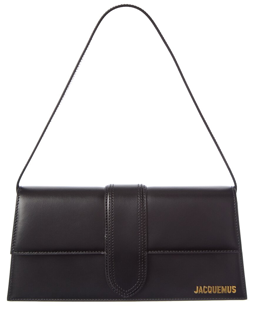 Jacquemus The Long Bambino Leather Shoulder Bag In Black