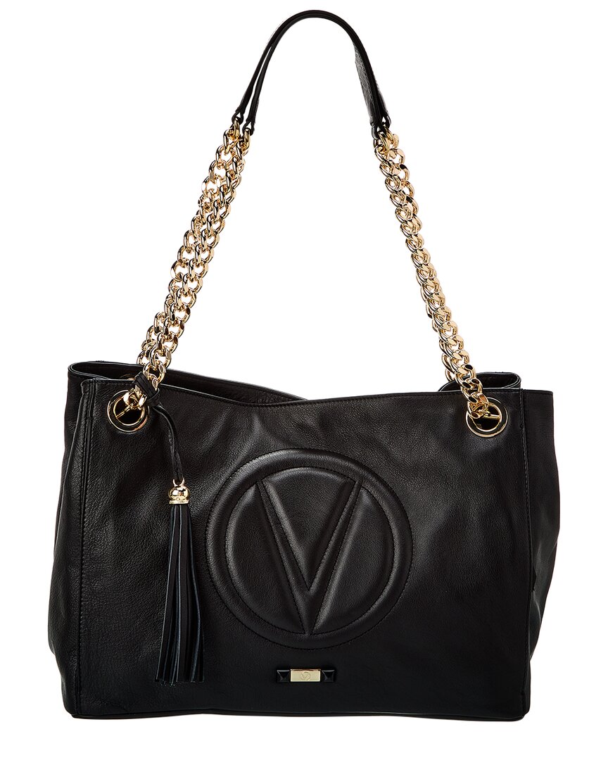 Valentino By Mario Valentino Verra Signature Leather Shoulder Bag In Black