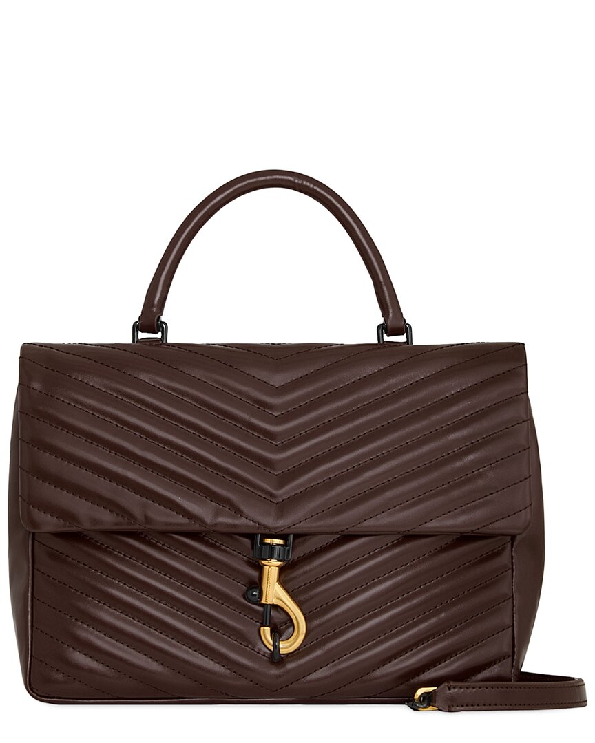 Rebecca Minkoff Edie Chevron Quilt Leather Shoulder Bag In Red
