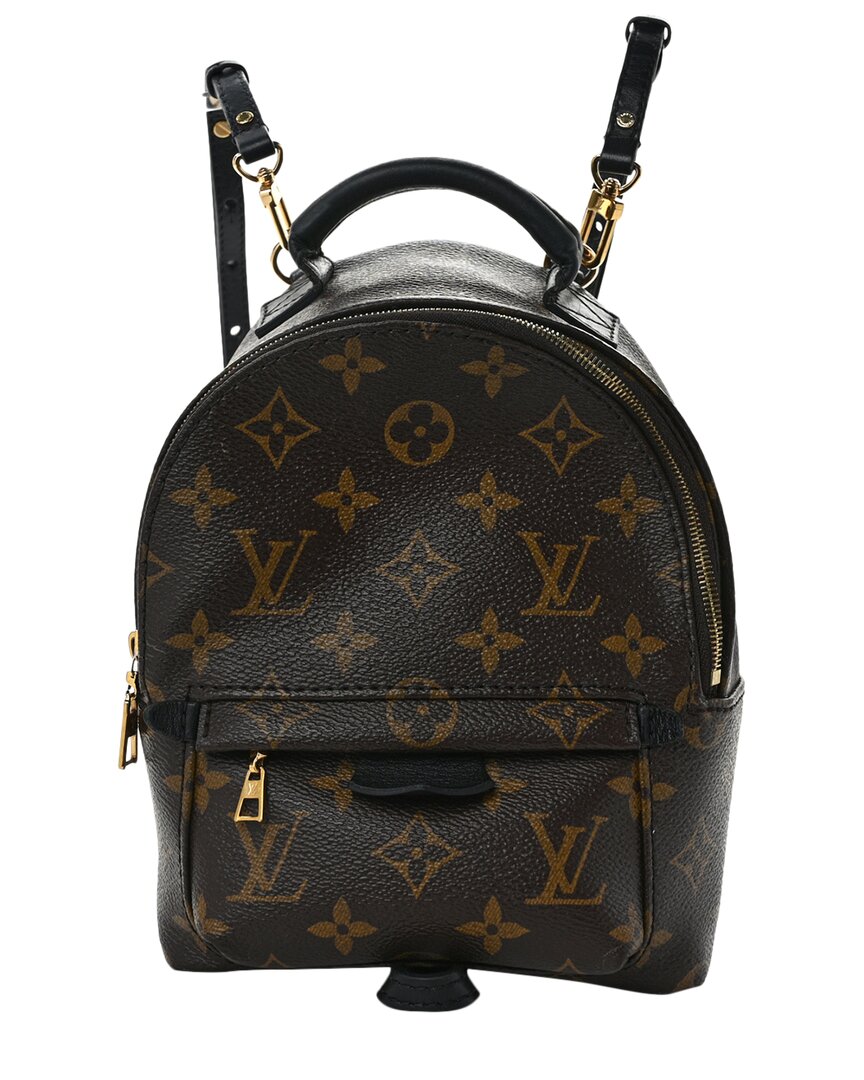 Pre-owned Louis Vuitton Brown Monogram Coated Canvas Palm Springs Backpack Pm (authentic )