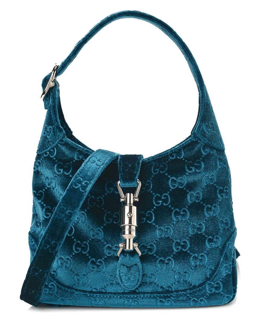 Gucci Green Velvet Ashmir GG Monogram Small Jackie 1961 Hobo Bag (Authentic  Pre-Owned)