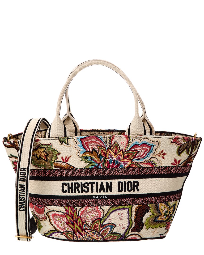 【Dior】HAT BASKET BAG ハット バスケット キャンバス バッグ Christian Dior Dior Hat Basket Bag Canvas White GHW