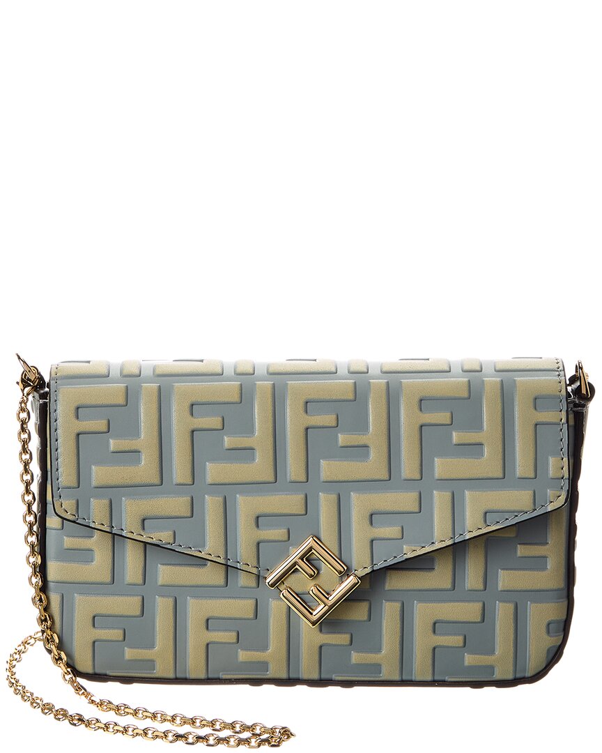 Fendi Ff Diamonds Leather Wallet On Chain Women's Blue | eBay