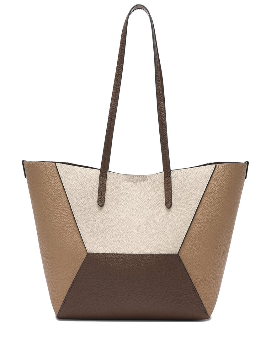 TIFFANY & FRED PARIS TIFFANY & FRED PARIS FULL-GRAIN GEOMETRIC LEATHER TOTE 