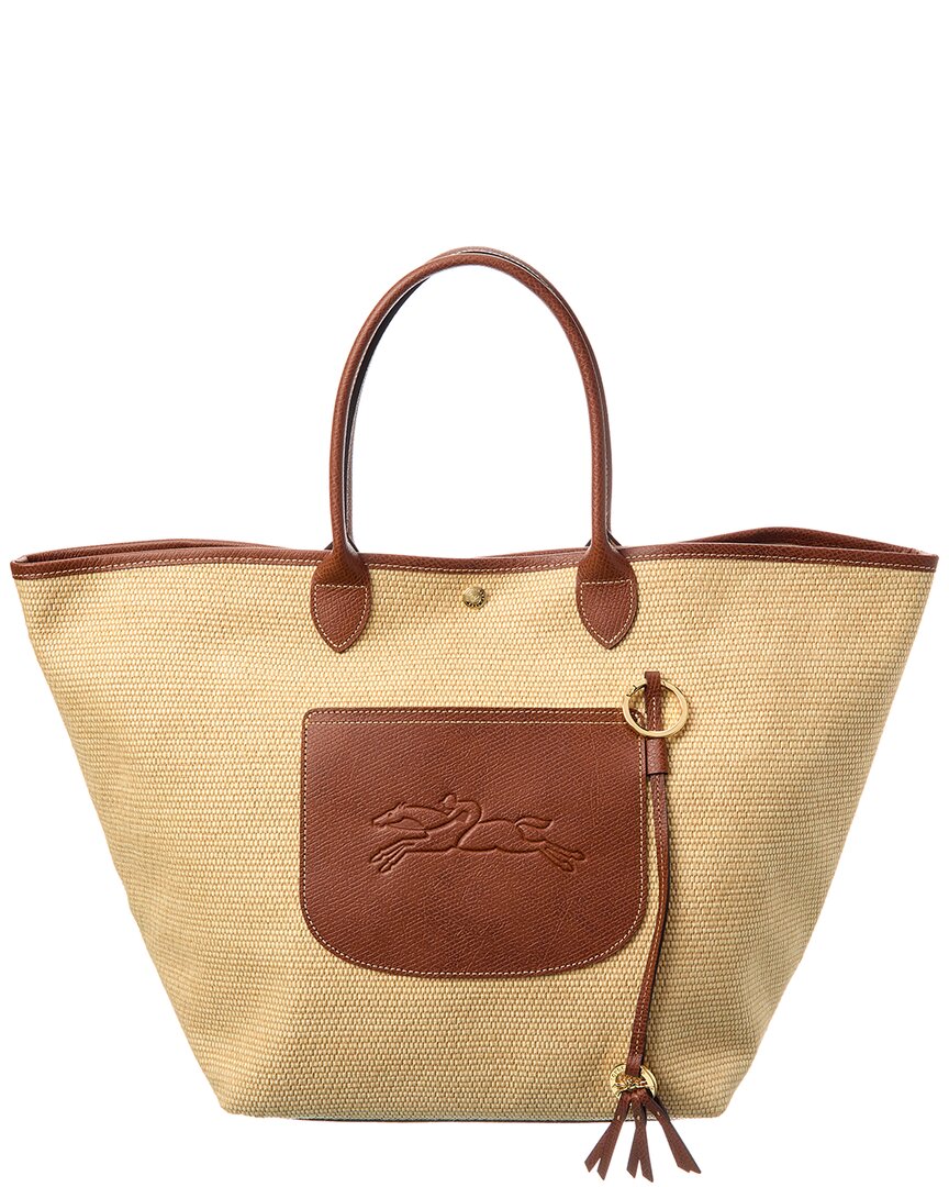 Longchamp Le Pliage Collection Large Raffia Basket Bag In 35