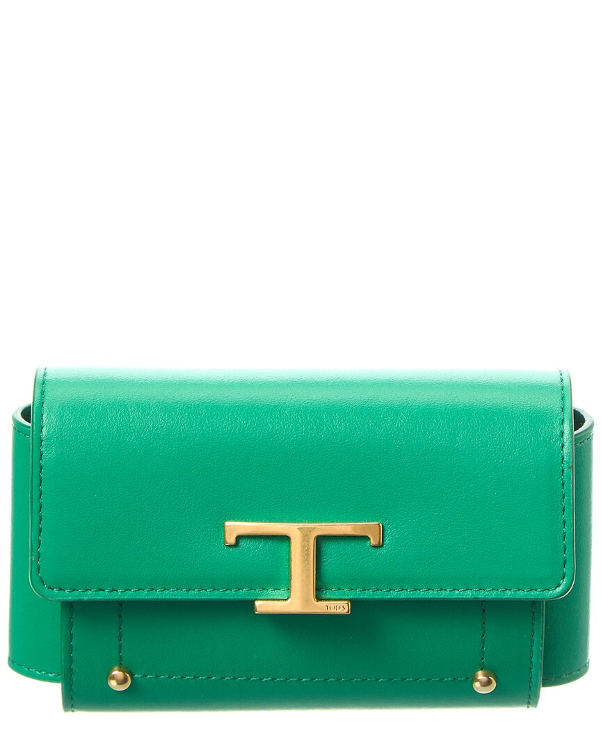 Shop Tod's Leather Pouch On Chain