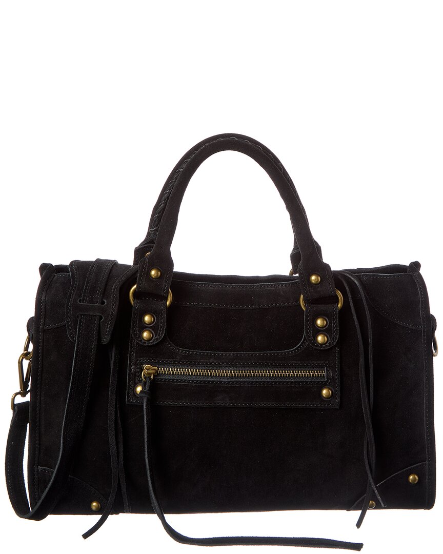 Isabella Rossetti Charlotte Suede Tote In Black
