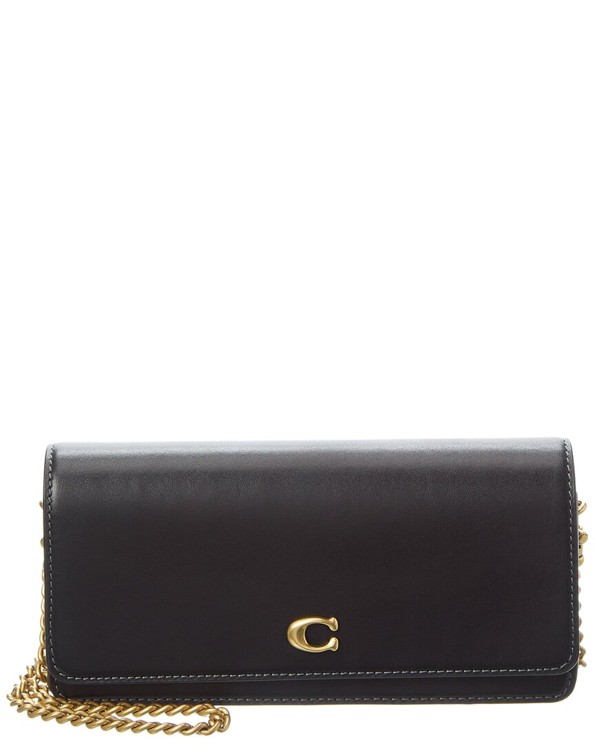 Coach Evie Leather Long Wallet With Chain