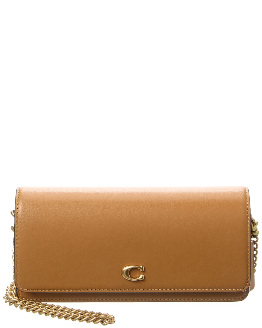Coach Evie Leather Long Wallet With Chain