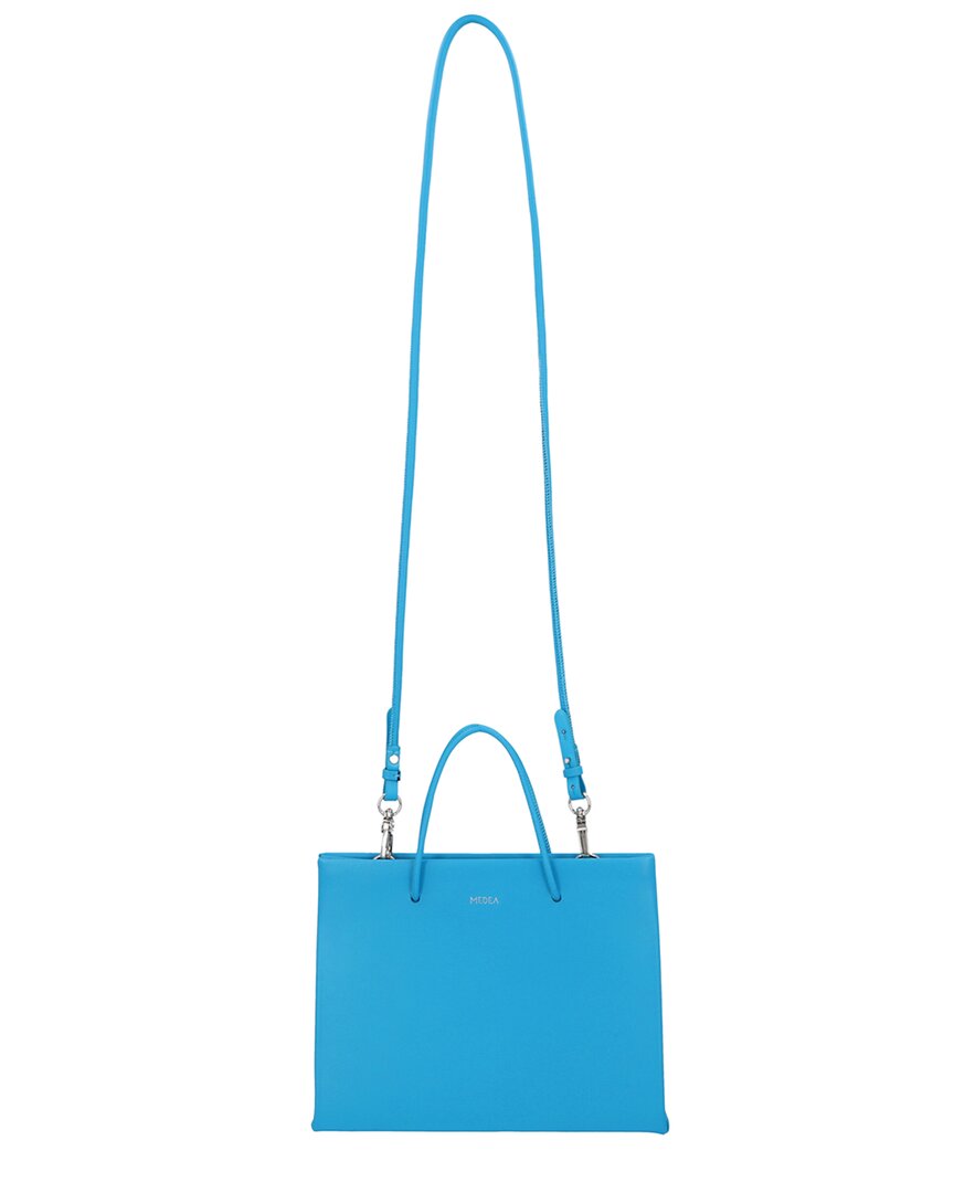 Medea Leather Tote In Blue