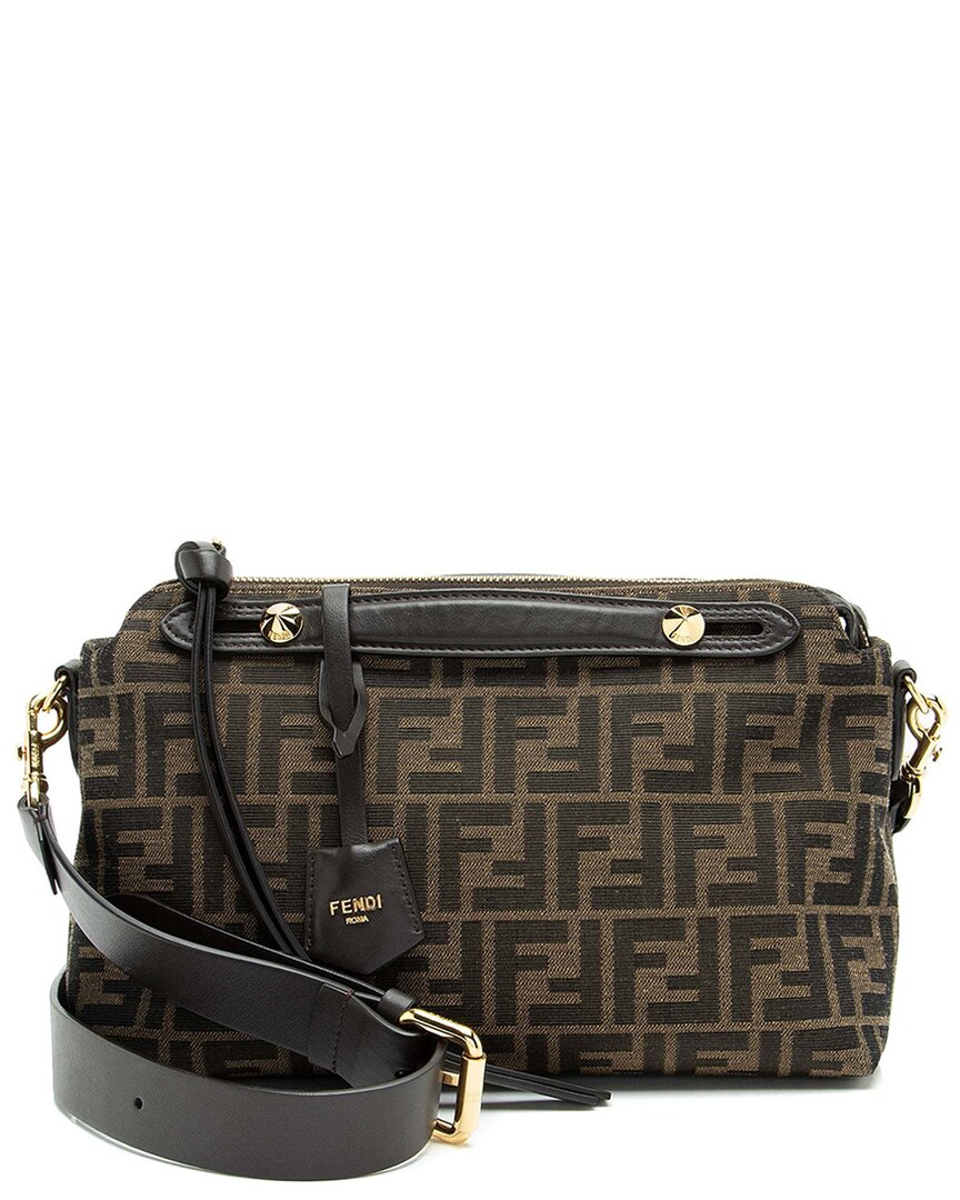 Fendi Soft Medium Cross-body Bag With Leather Accents In Brown