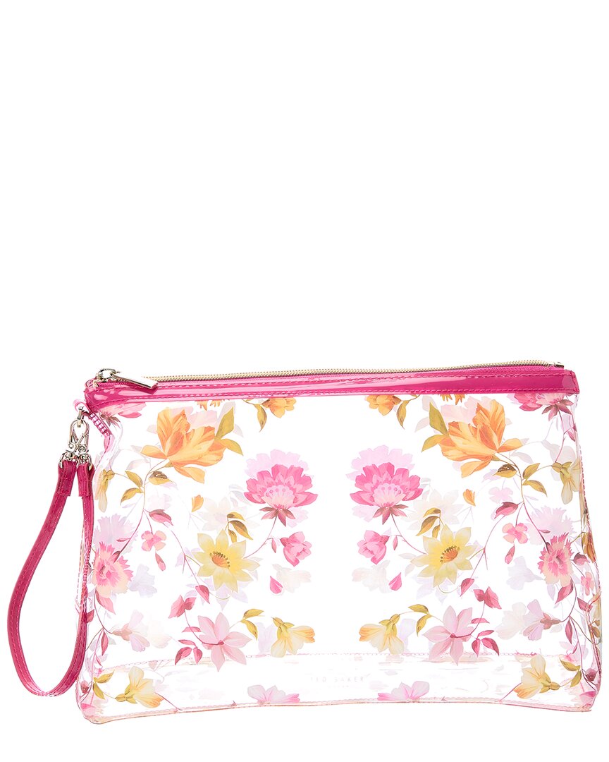 Ted Baker Dayza Rhubarb Vinyl Pouch In Pink
