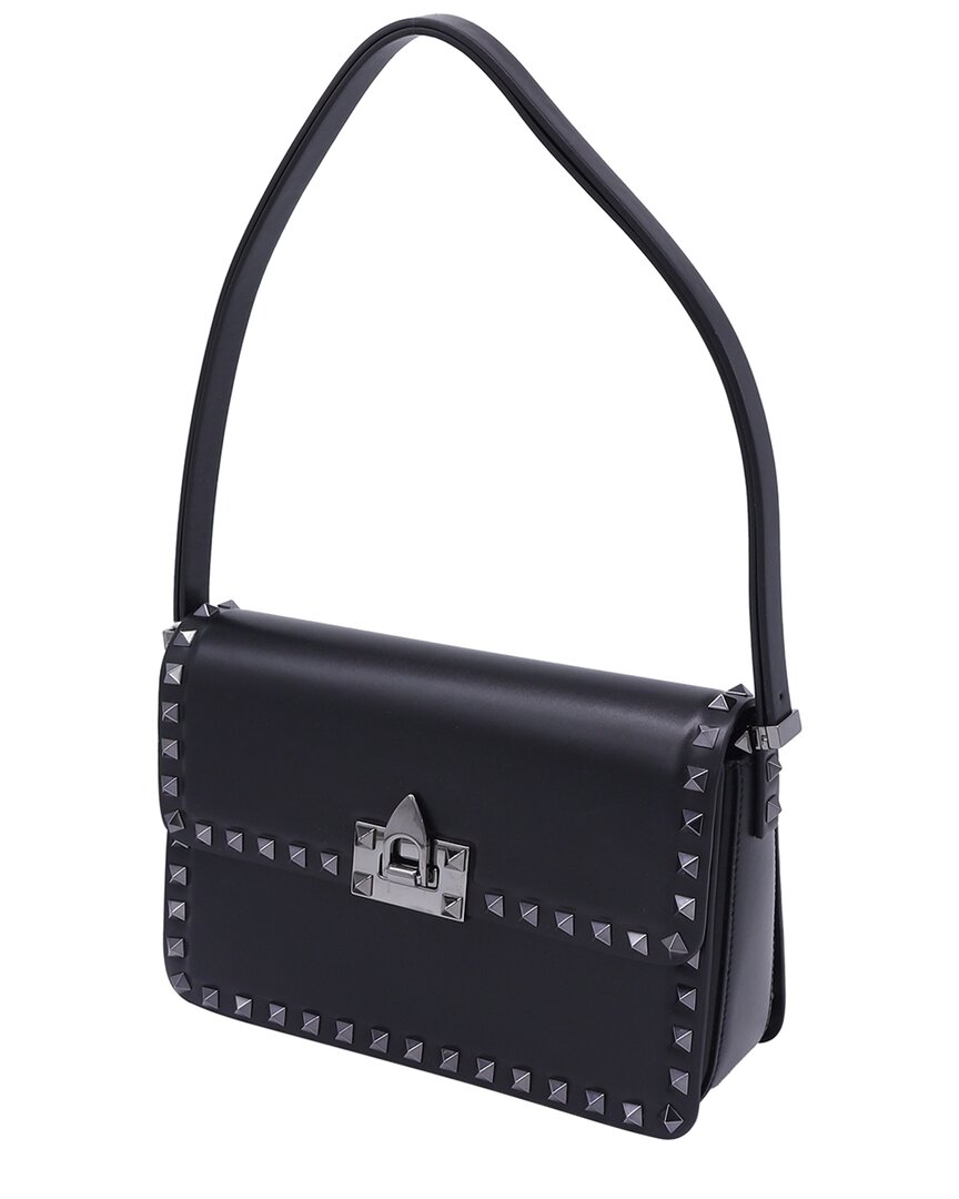 Valentino Black Leather Rockstud23 Shoulder Bag (authentic Pre-loved) In Black