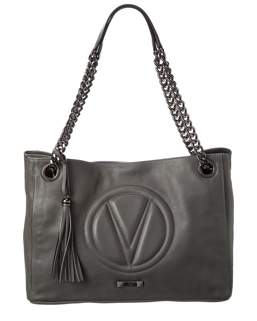 Leather handbag MARIO VALENTINO Grey in Leather - 25830590
