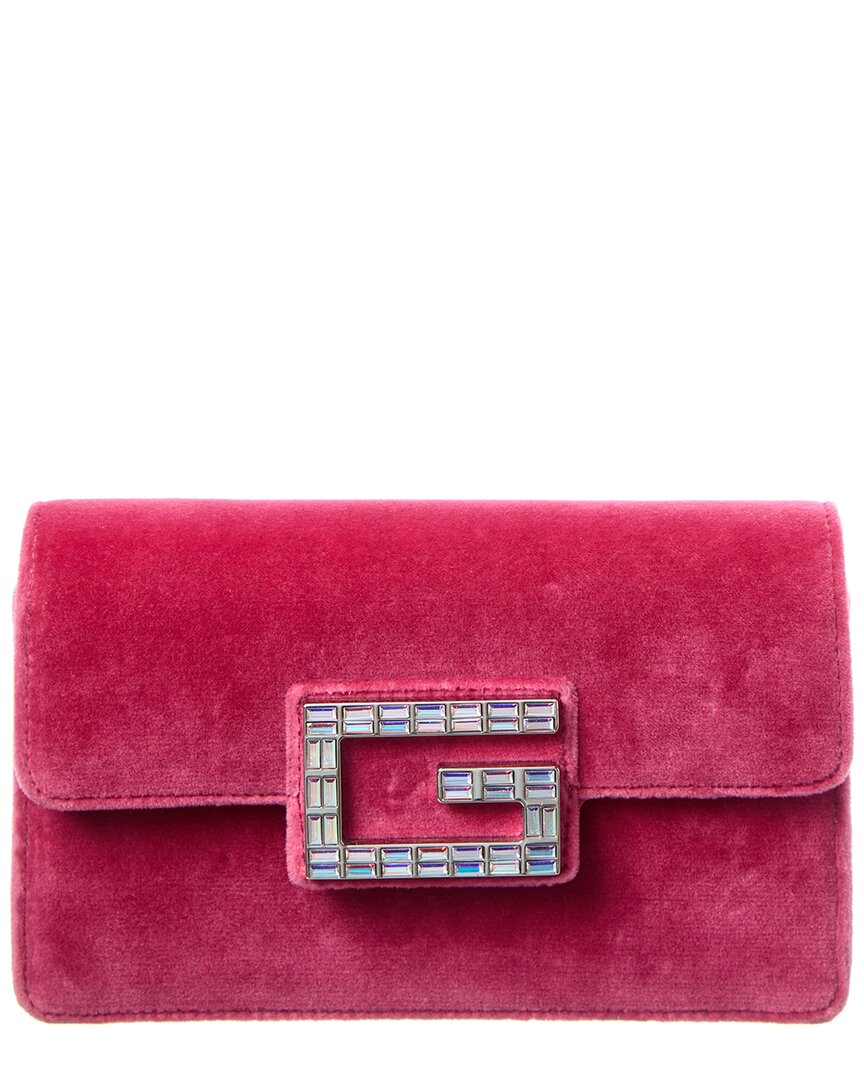 Gucci Square G Velvet Shoulder Bag (authentic Pre-loved) In Pink
