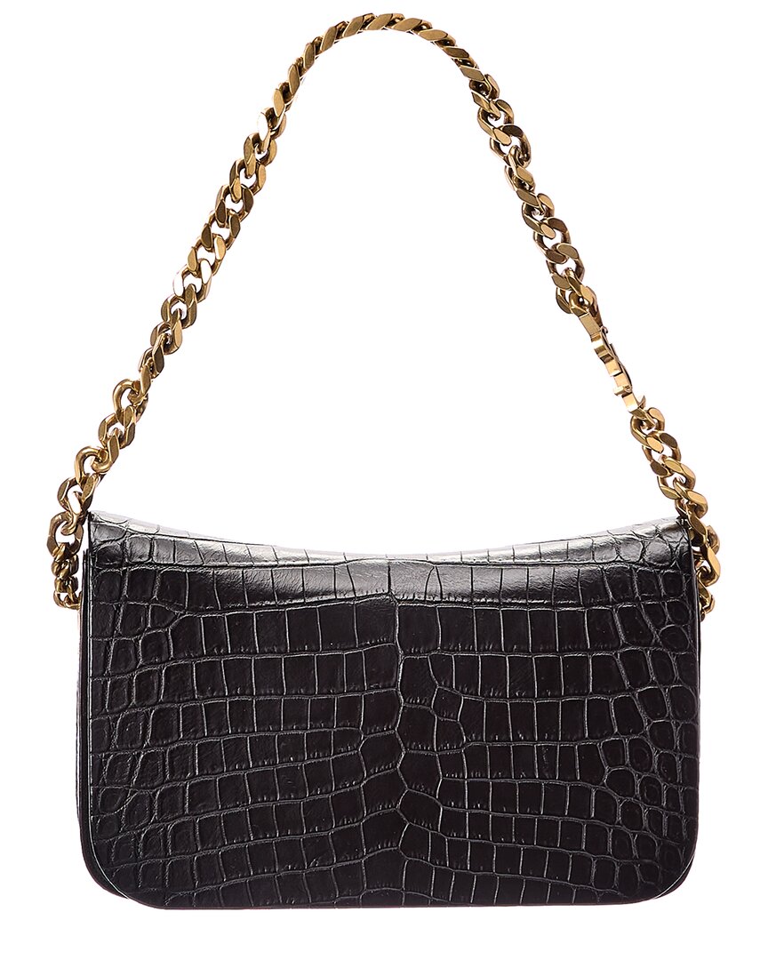 ショルダーバッグ Saint Laurent Elise Croc-Embossed Bag Saint Laurent Elise Croc-embossed Leather Shoulder Bag In Black
