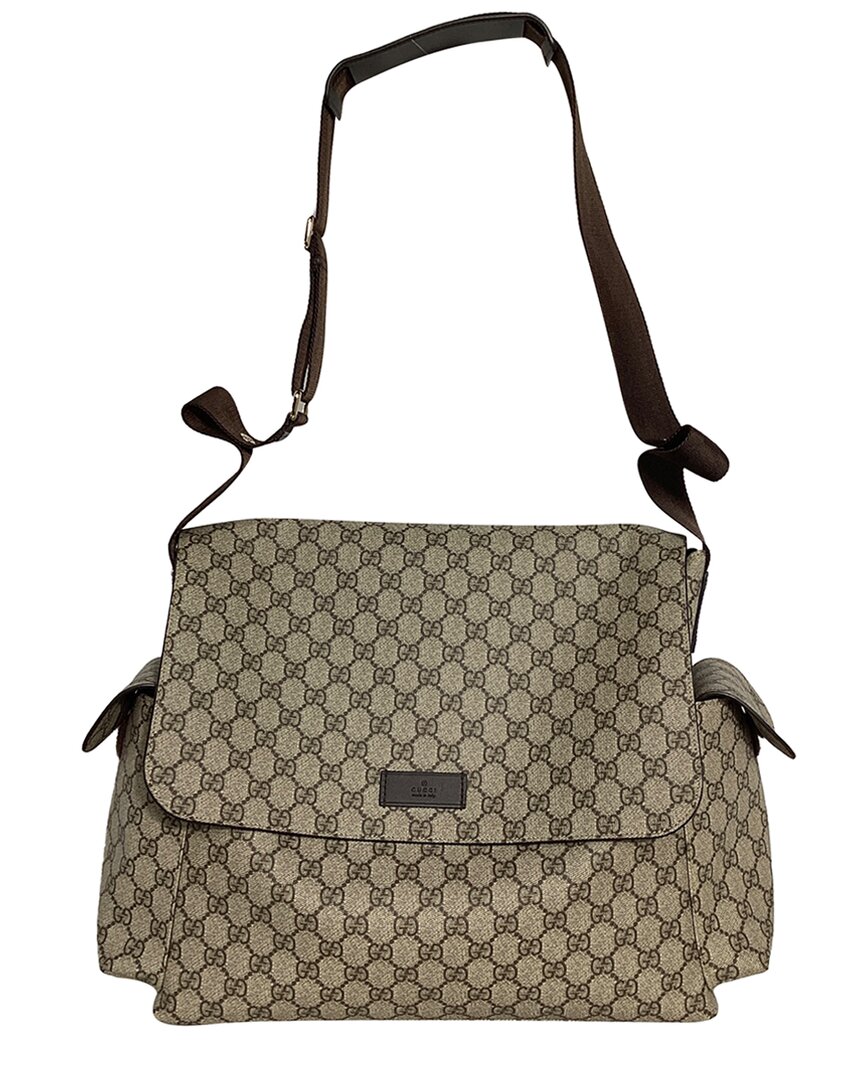 Gucci Gg Diaper Shoulder Bag In Beige Coated Canva
