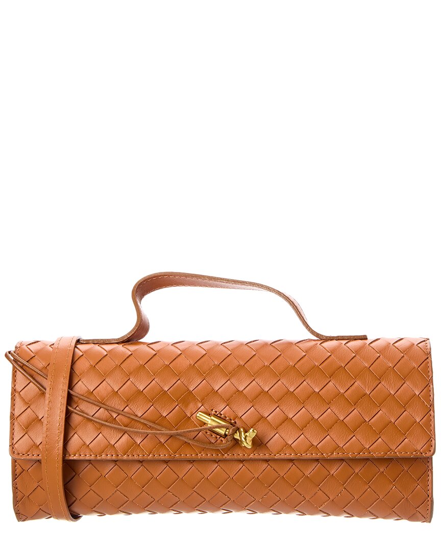 Isabella Rosetti Faye Hand-woven Leather Clutch