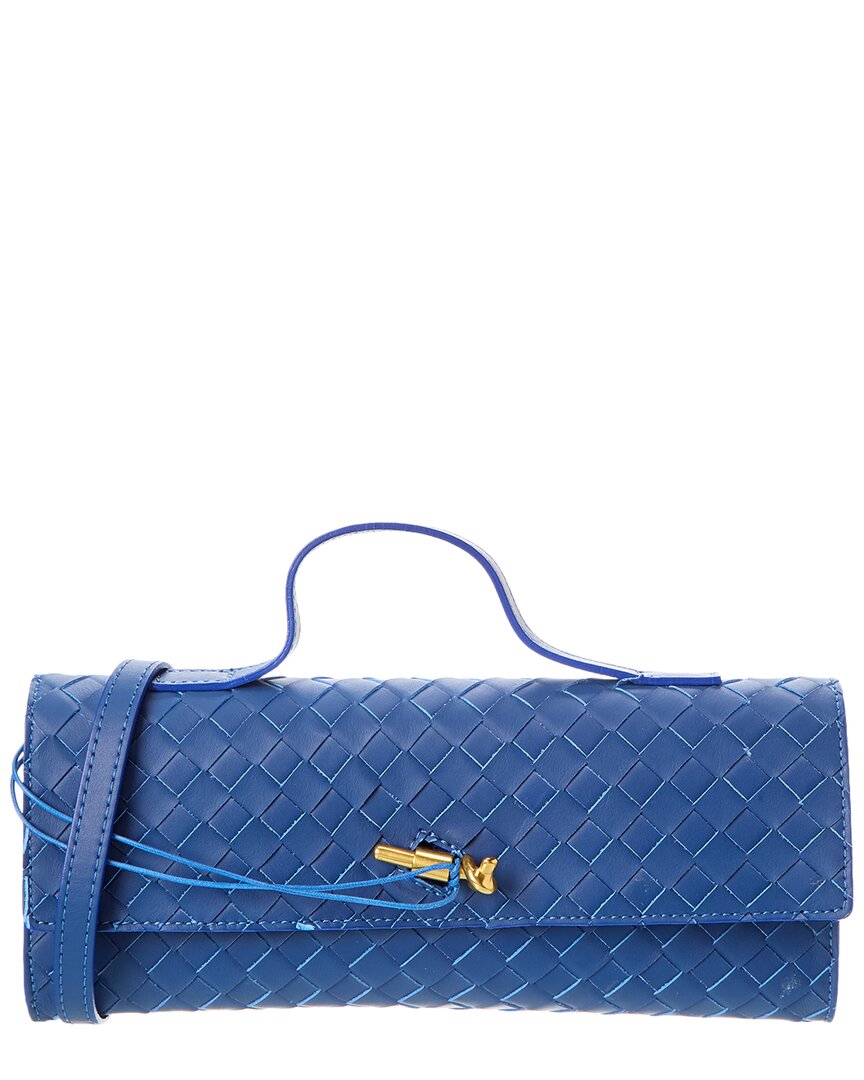 Isabella Rosetti Faye Hand-woven Leather Clutch