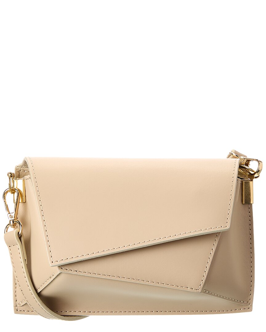 Isabella Rosetti Hazel Leather Crossbody In Sand