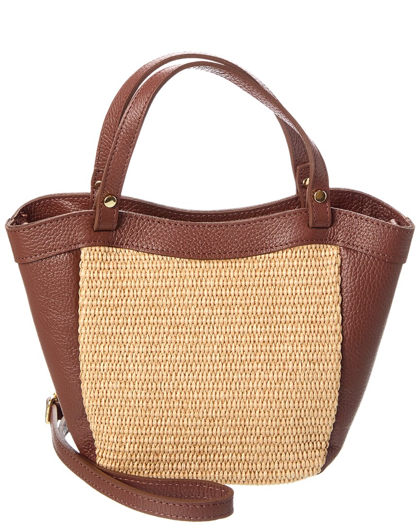 Persaman New York Odette Straw & Leather Tote