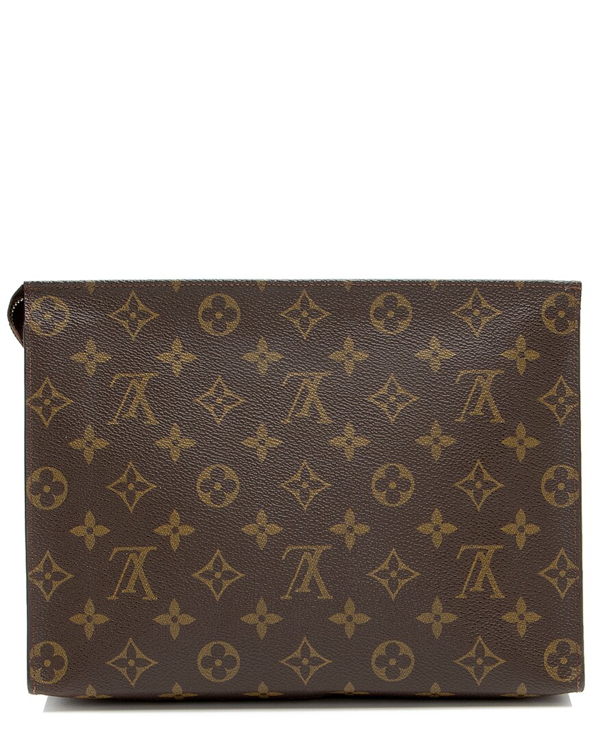 Pre-owned Louis Vuitton Brown Coated Canvas & Leather Toiletry Pouch 26 (authentic Pre-  Loved)