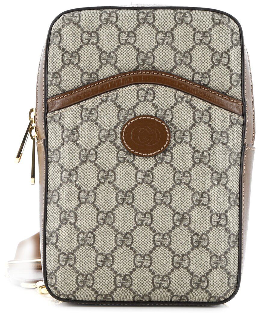 Gucci Interlocking G Patch Sling Bag Gg Coated Canvas Small (authentic Pre-loved) In Multi