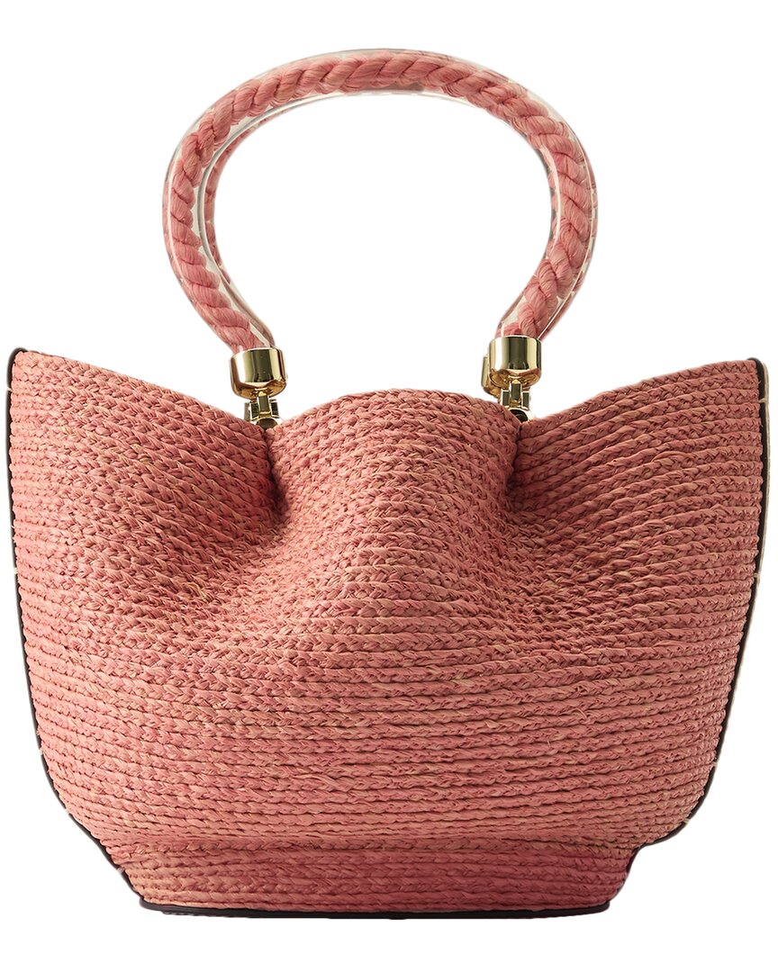 Helen Kaminski Camelia Raffia & Leather Basket Tote